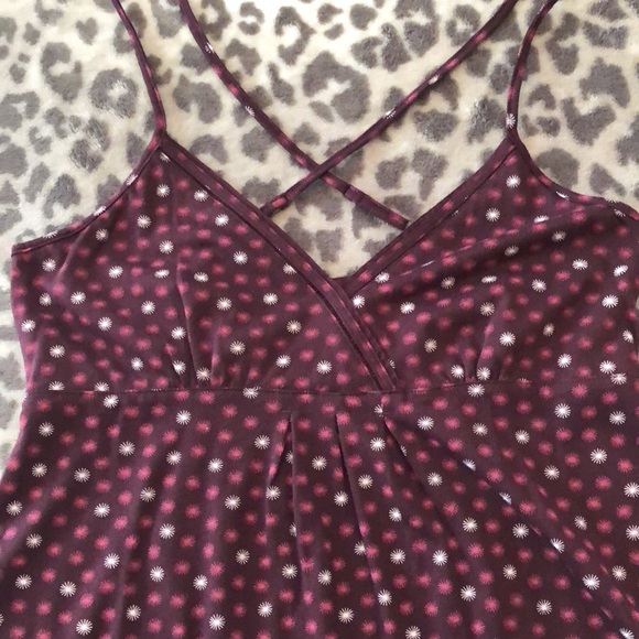 American Eagle Babydoll Cami Tank Top in Burgundy Size Medium - Picture 6 of 15